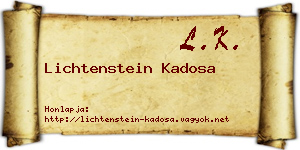 Lichtenstein Kadosa névjegykártya