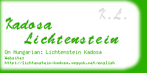 kadosa lichtenstein business card